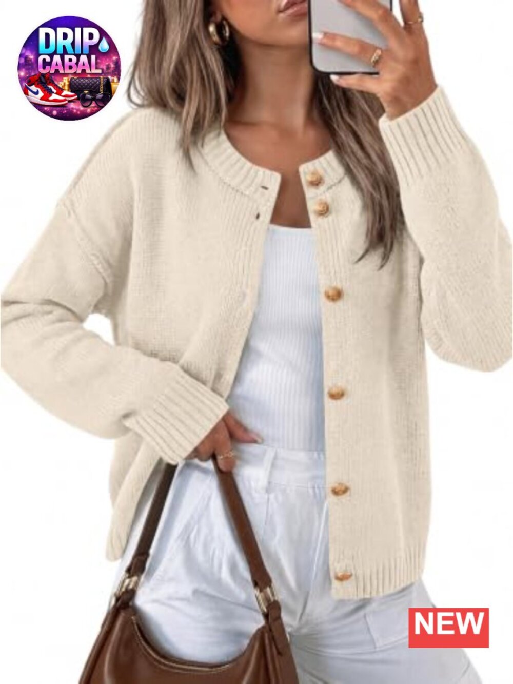 Womens Chunky Knit Cardigan Oversized Button Up Sweater Long Sleeve